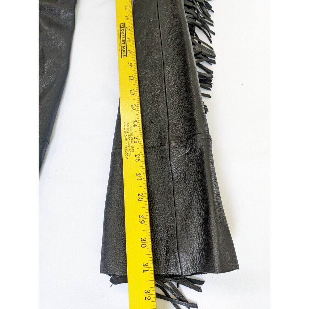 Harley-Davidson Women's Boone Fringed Legs Leather Chaps Black L Large New Logo - Picture 3 of 10